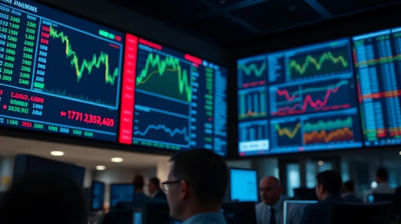 Financial data charts showing historical market performance